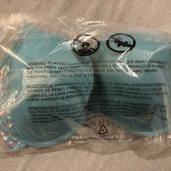 Adore Me Blue Embroidered Bra Intimates - Picture 3 of 3